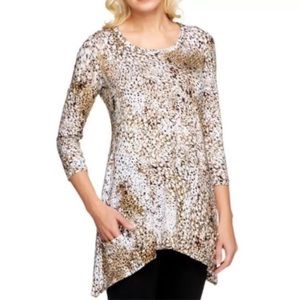 LOGO by Lori Goldstein Animal Print pocket Tunic M